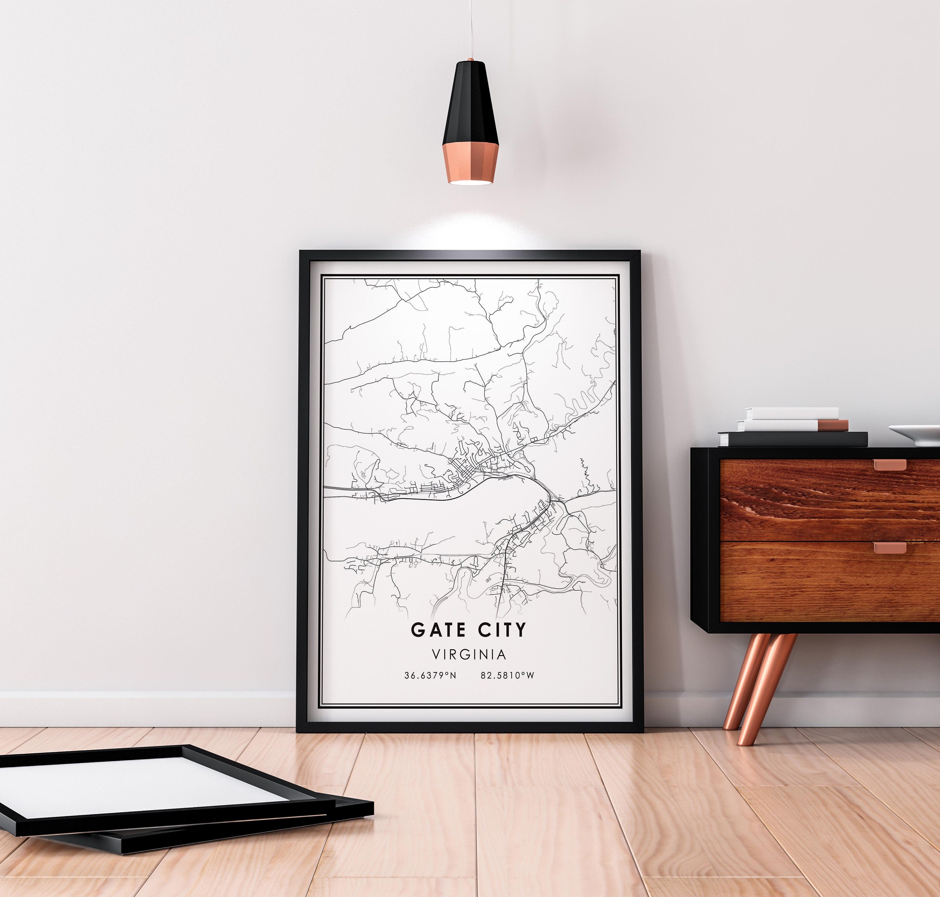 Gate City Virginia Map Print Poster Canvas Gate City City Etsy Canada