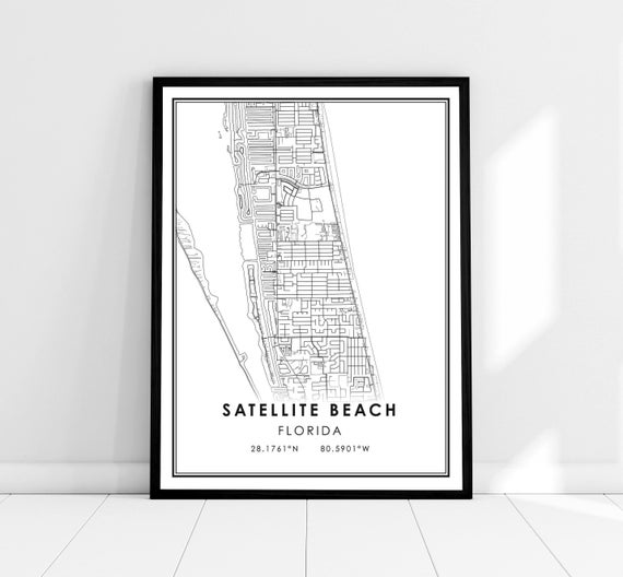 Artistic Map of Satellite Beach, Florida