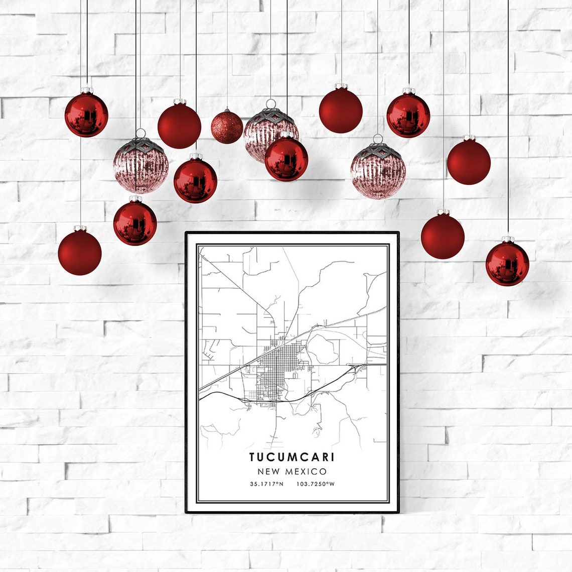 Tucumcari map print poster canvas New Mexico Street map Etsy