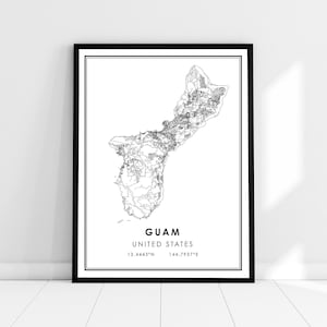 Guam map print poster canvas | United States map print poster canvas | Guam city map print poster canvas