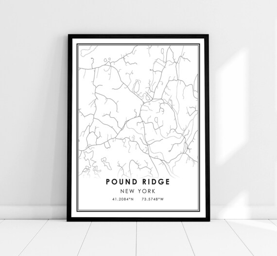 Pound Ridge Map Print Poster Canvas New York Map Print Etsy