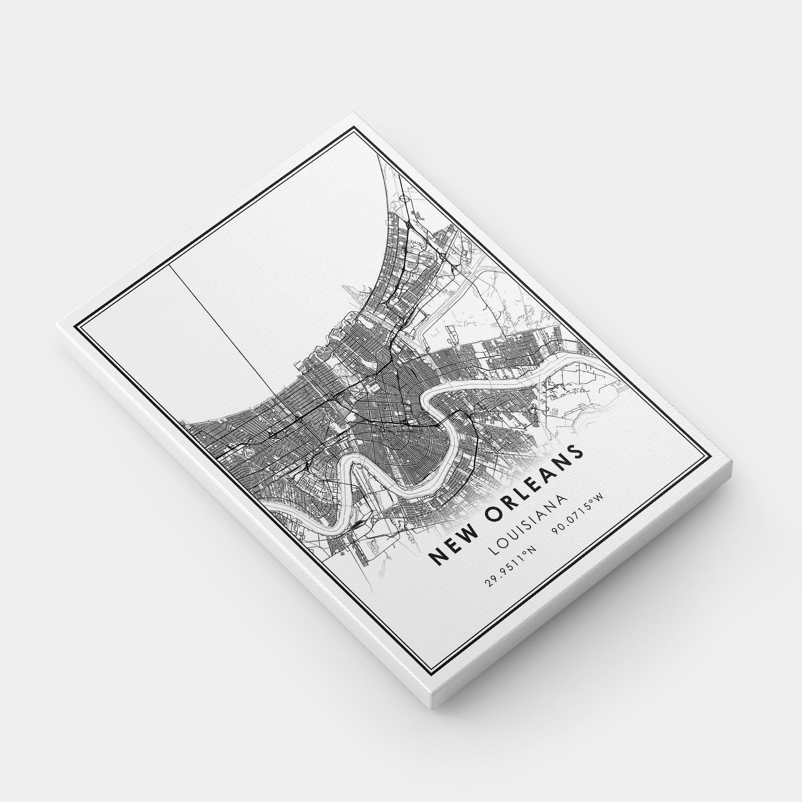 New Orleans Map Print Poster Canvas Louisiana Map Print | Etsy