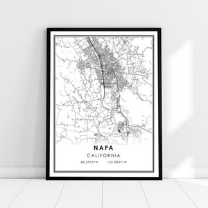 Napa map print poster canvas | California map print poster canvas | Napa city map print poster canvas