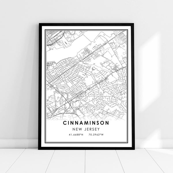 Cinnaminson Map - Etsy