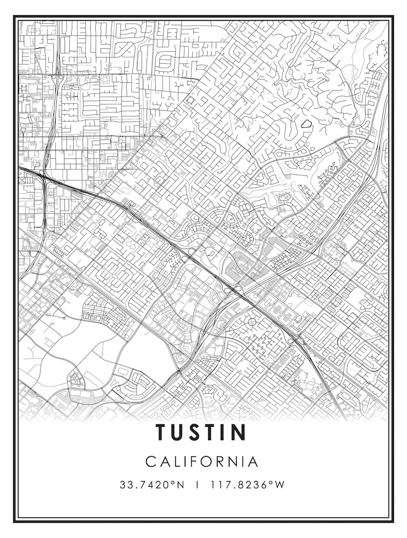 Tustin map print poster canvas - Il 794xN.2072000453 81ms