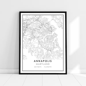 Annapolis map print poster canvas | Maryland map print poster canvas | Annapolis city map print poster canvas
