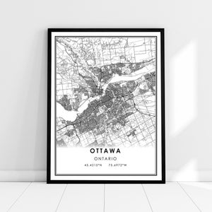 Ottawa map print poster canvas | Ontario map print poster canvas | Ottawa city map print poster canvas