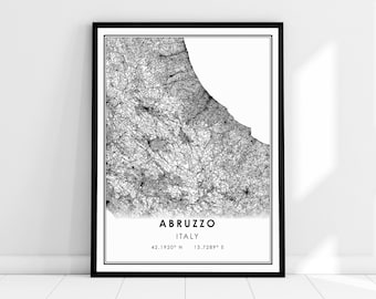 Abruzzo Italy map print poster canvas | Ecuador map print poster canvas | Galápagos Islands city map print poster canvas