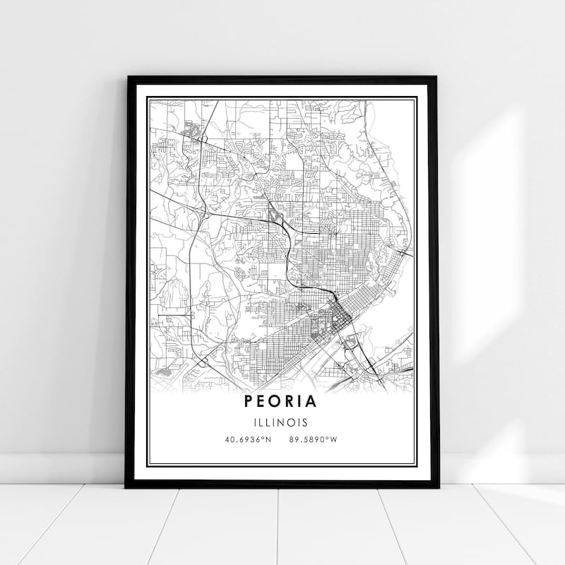 Peoria Il on Map - Etsy