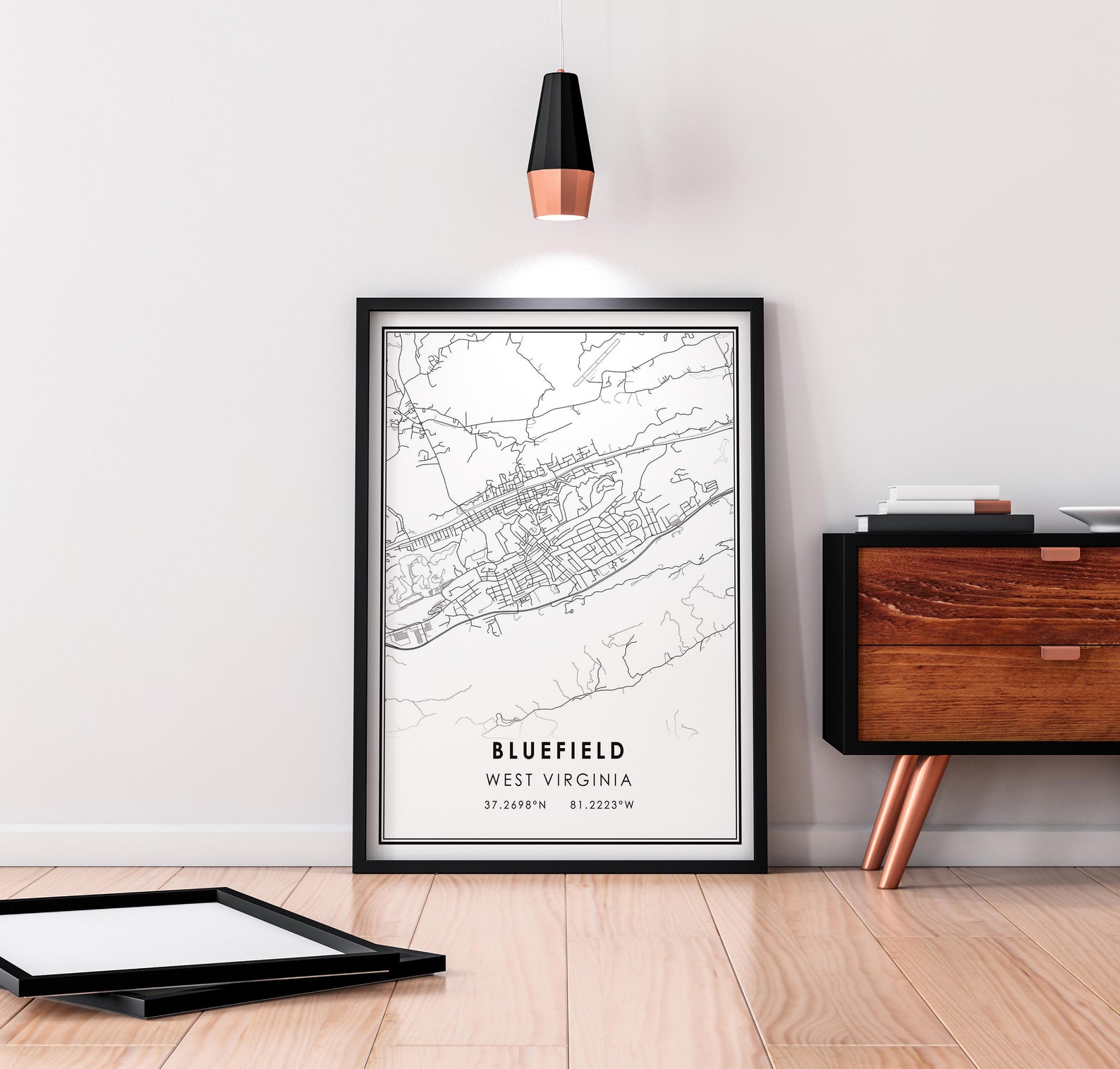 Bluefield Map Print Poster Canvas | Bluefield West Virginia Map Print ...