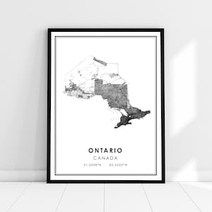 Ontario map print poster canvas | Canada map print poster canvas | Ontario city map print poster canvas