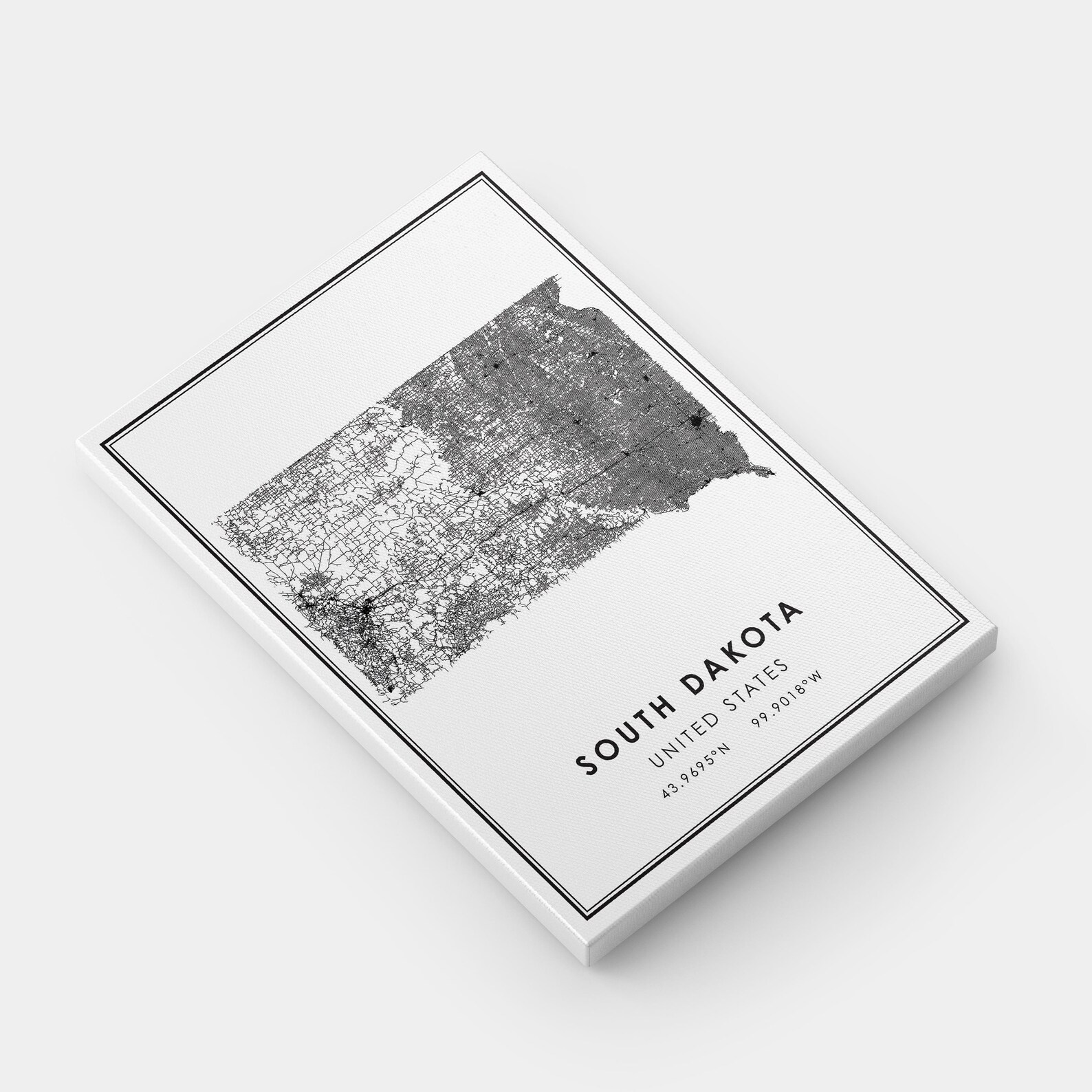 South Dakota Map Print Poster Canvas South Dakota Road Map - Etsy