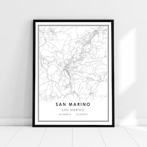 San Marino map print poster canvas | San Marino city map print poster canvas