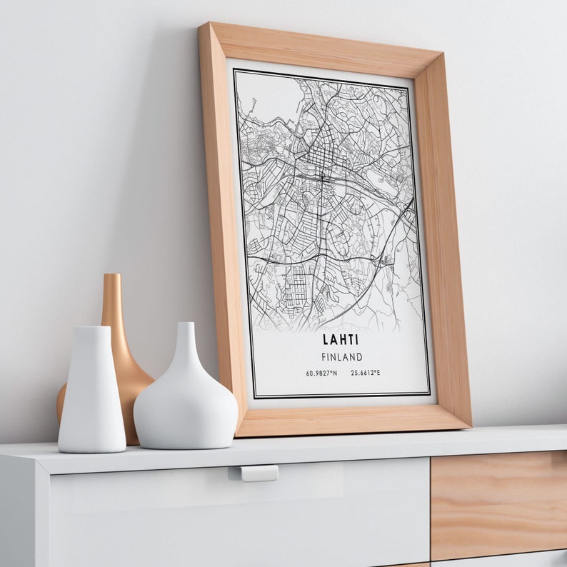 Lahti Finland map print poster canvas Lahti Finland map print poster canvas Lahti Finland city map print poster canvas image 9