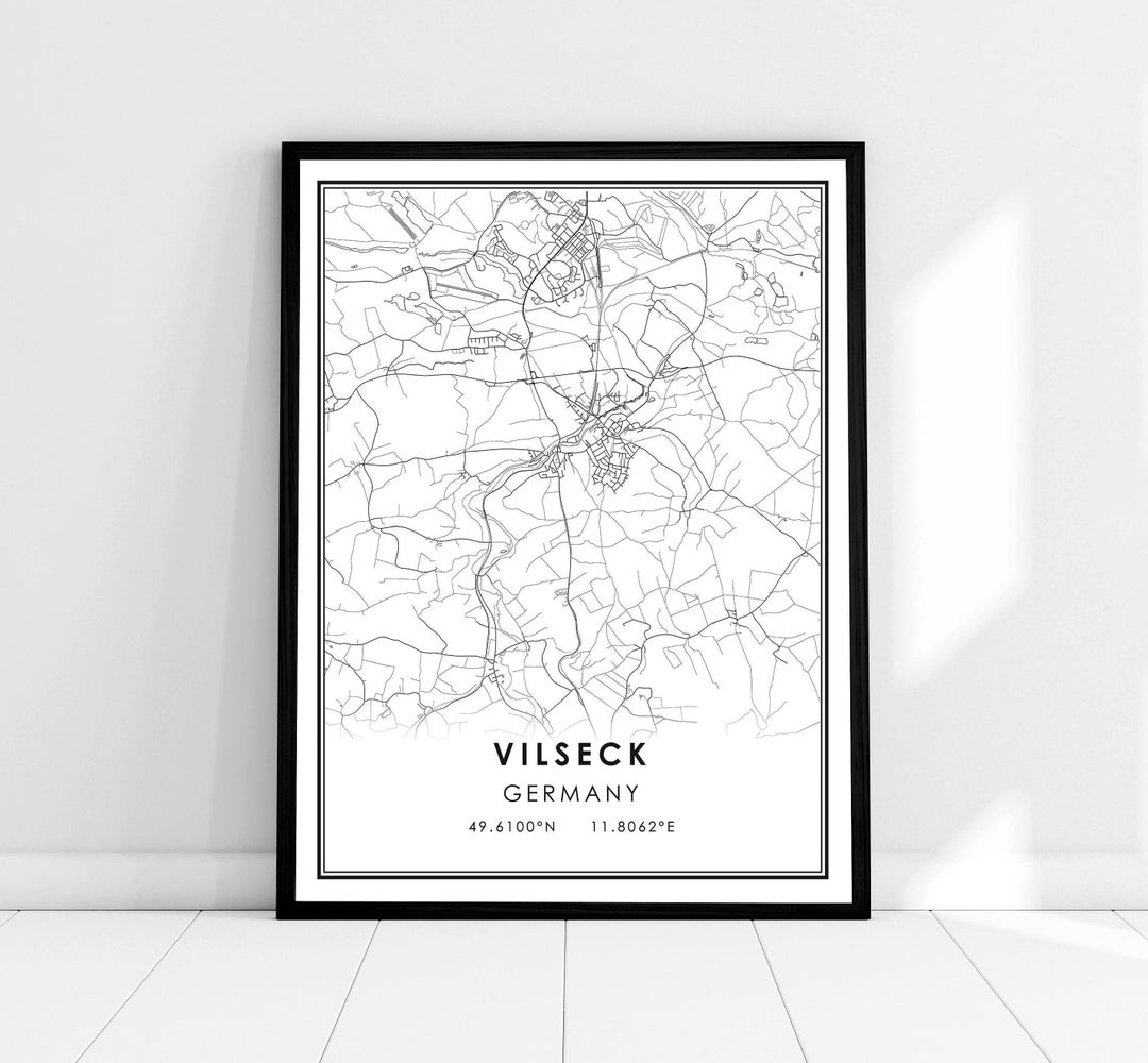 Vilseck Map Print Poster Canvas Germany Street Map Vilseck City Map Print Poster Canvas Etsy
