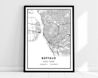 Buffalo map print poster canvas | Buffalo map print poster canvas | Buffalo city map print poster canvas