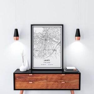 Lahti Finland map print poster canvas Lahti Finland map print poster canvas Lahti Finland city map print poster canvas image 6