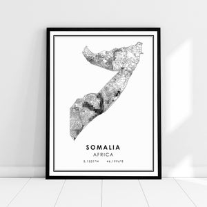 Somalia map print poster canvas | Somalia map print poster canvas | Somalia city map print poster canvas