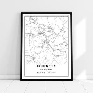 Hohenfels map print poster canvas | Germany map print poster canvas | Hohenfels city map print poster canvas