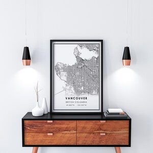 Vancouver map print poster canvas | British Columbia map print poster canvas | Vancouver city map print poster canvas image 6