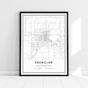 Enumclaw map print poster canvas | Enumclaw map print poster canvas | Washington  map print poster canvas | Enumclaw modern map