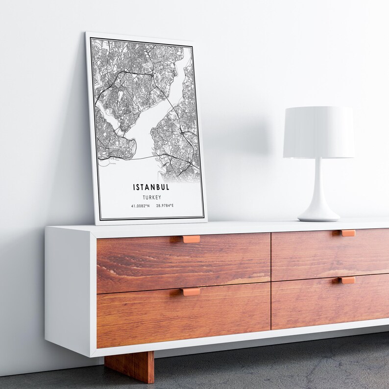 Istanbul map print poster canvas Istanbul road map print poster canvas image 7