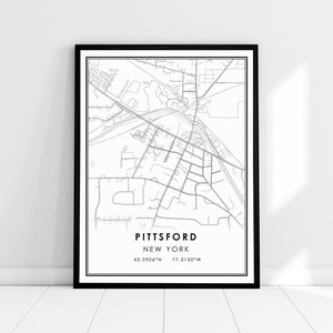Pittsford New York map print poster canvas | Pittsford city map print poster canvas