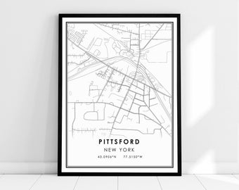 Pittsford New York map print poster canvas | Pittsford city map print poster canvas