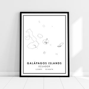 Galápagos Islands map print poster canvas | Galápagos map print poster canvas | Galápagos Islands city map print poster canvas