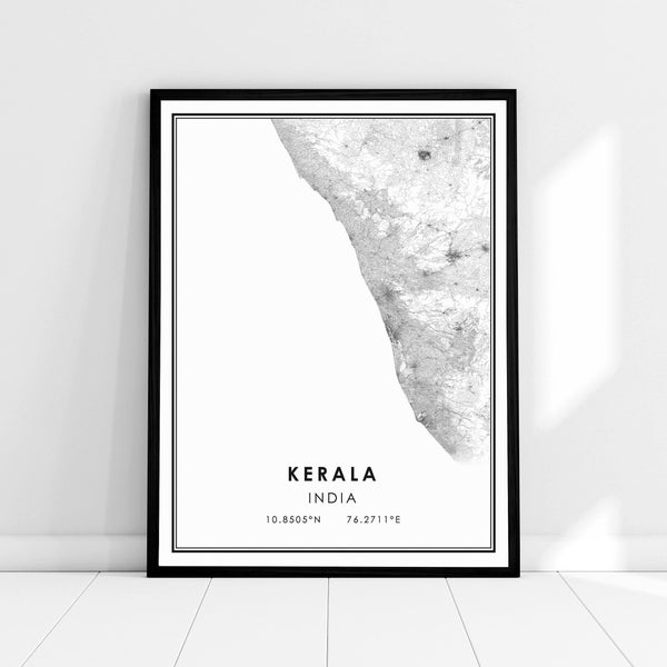 Kerala India map print poster canvas | Kerala India map print poster canvas | Kerala India city map print poster canvas