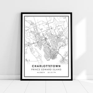 Charlottetown map print poster canvas | Prince Edward Island map print poster canvas | Charlottetown city map print poster canvas