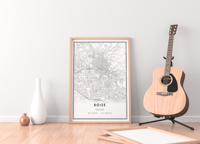Boise Map Print Poster Canvas | Idaho Map Print Poster Canvas | Boise ...
