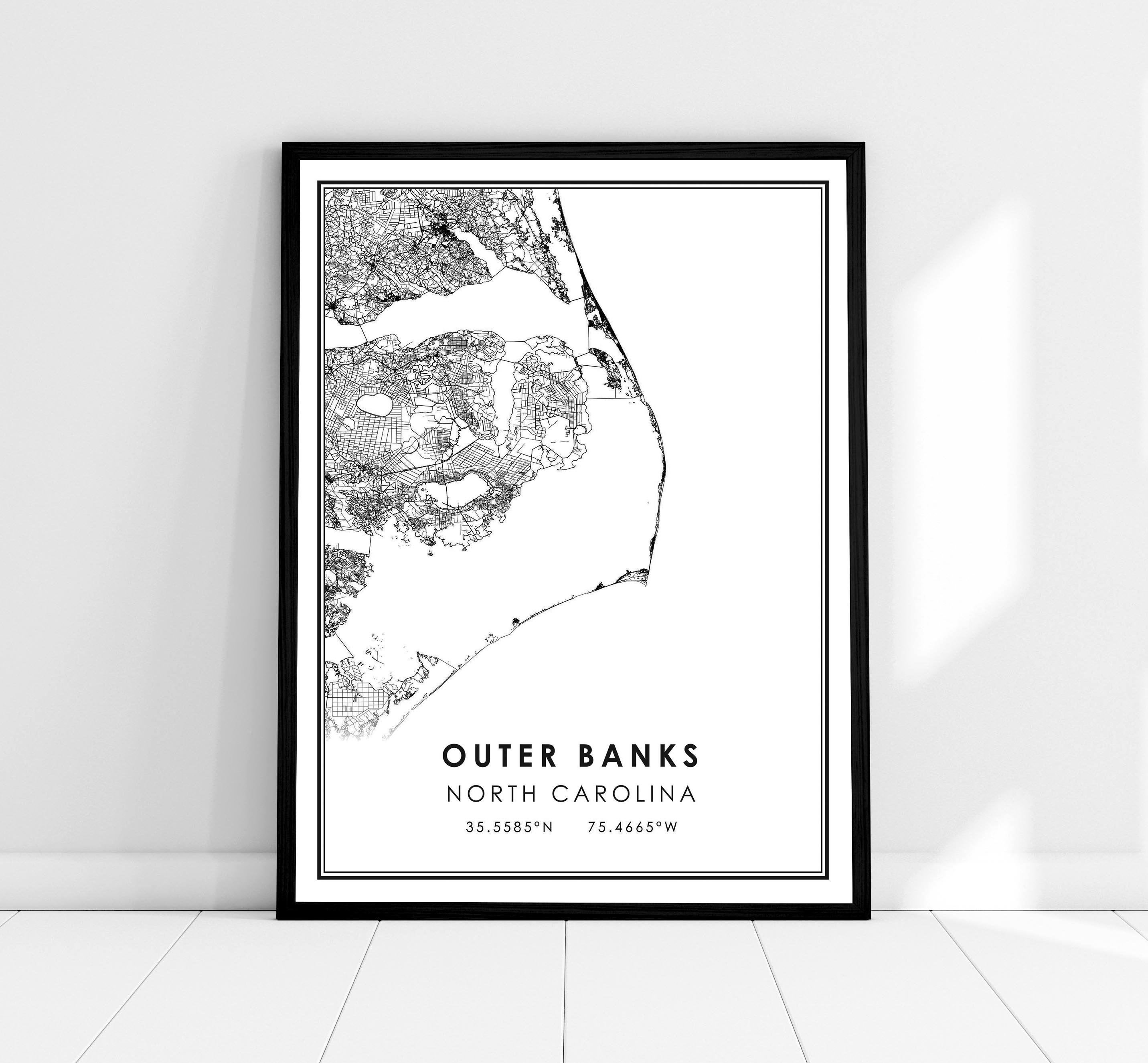 Coloriage Outer Banks A Imprimer Carte Outer Banks imprimer affiche toile Carte daffiche - Etsy Canada