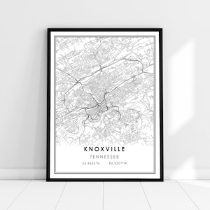 Knoxville map print poster canvas | Tennessee map print poster canvas | Knoxville city map print poster canvas