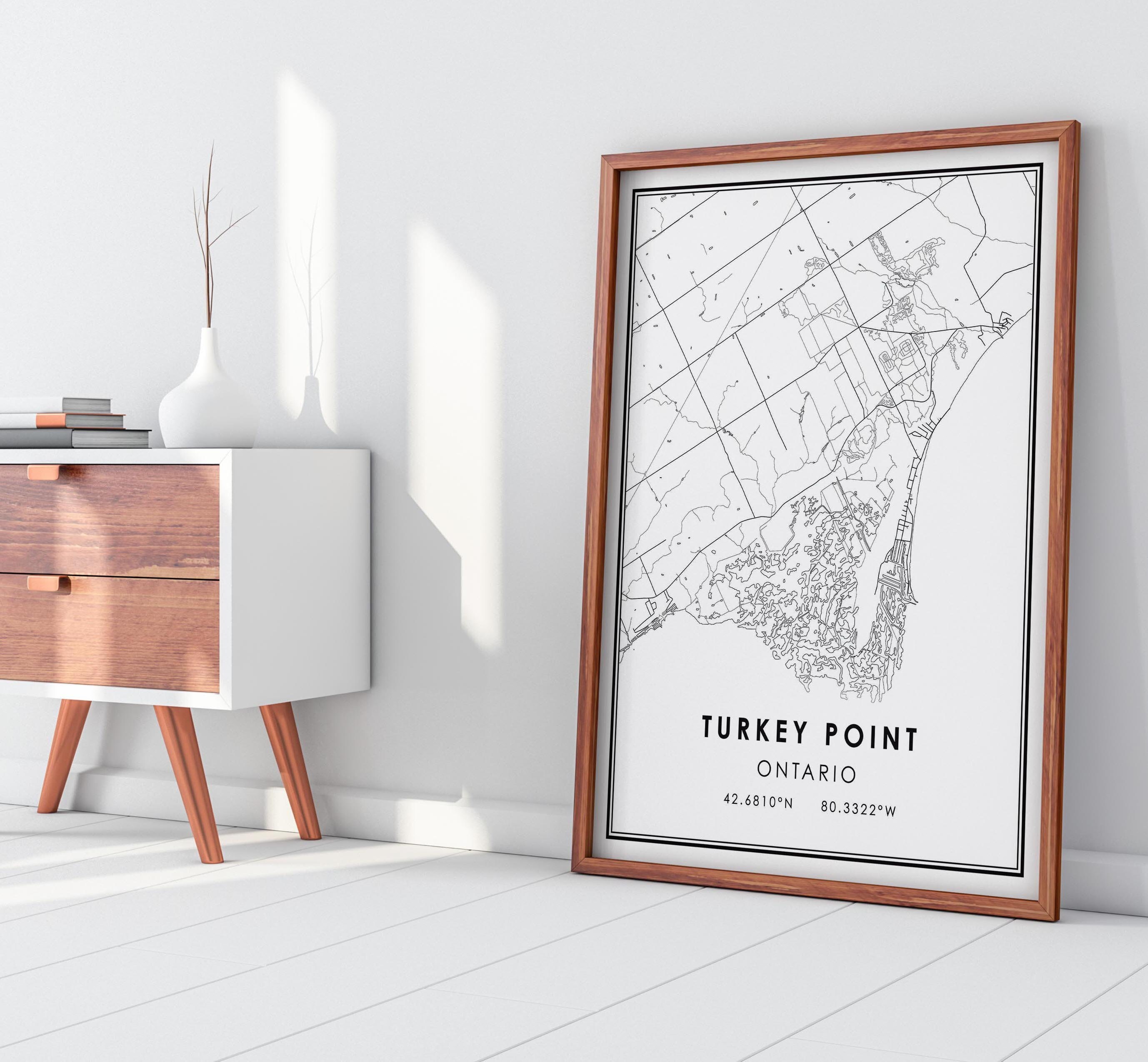 Turkey Point Map Turkey Point Ontario Map Print Poster Canvas | Turkey Point City Map ...