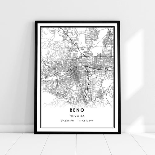 Reno Vintage Map Print Reno Map Nevada Map Art Reno City - Etsy