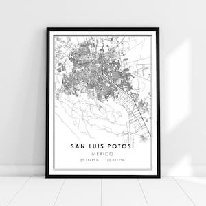San Luis Potosi map print poster canvas | Mexico map print poster canvas | San Luis Potosi map print poster canvas