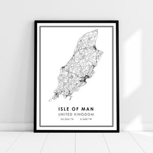 Isle of Man map print poster canvas | United Kingdom map print poster canvas | Isle of Man city map print poster canvas