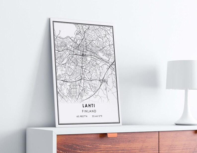 Lahti Finland map print poster canvas Lahti Finland map print poster canvas Lahti Finland city map print poster canvas image 7