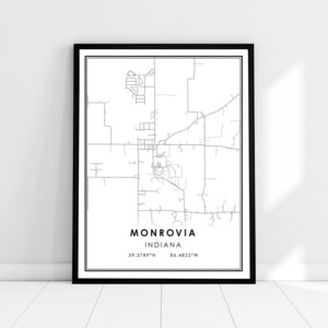 Mitchell map print poster canvas | Indiana map print poster canvas | Mitchell city map print poster canvas