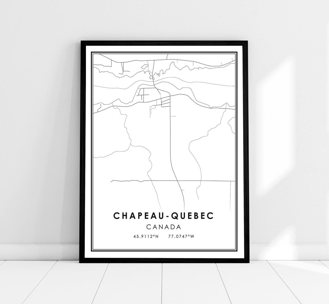 Chapeau Map Print Poster Canvas Quebec Map Print Poster Etsy