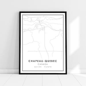 Chapeau map print poster canvas | Quebec map print poster canvas | Chapeau city map print poster canvas