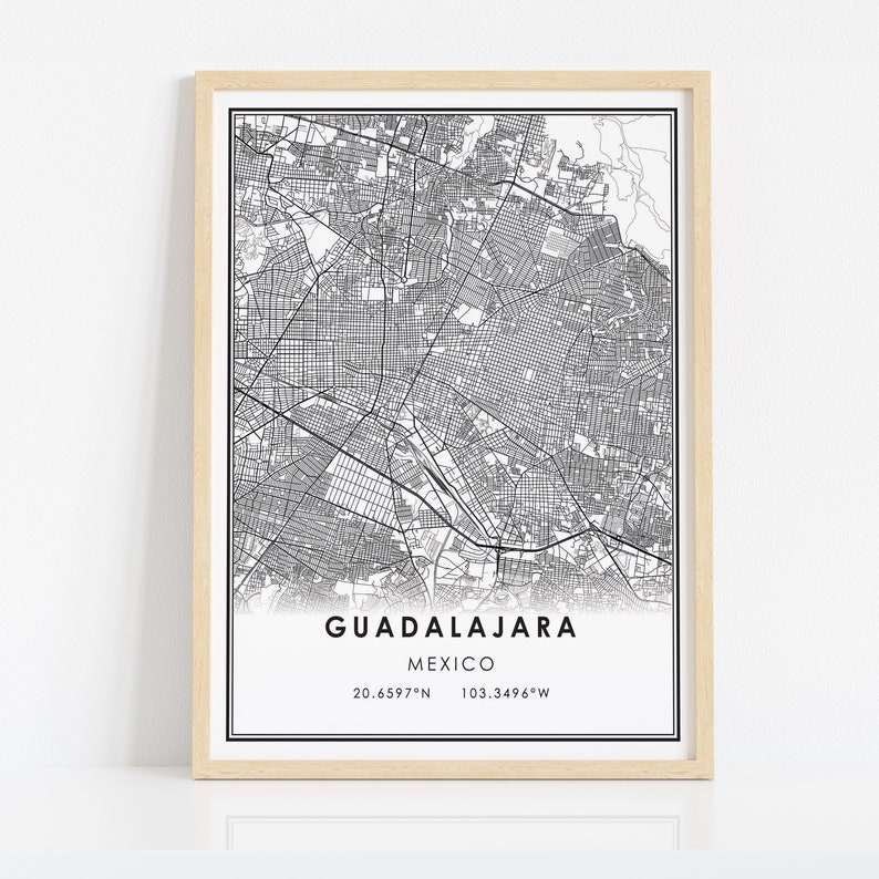 Guadalajara map print poster canvas Mexico map print poster canvas Guadalajara city map print poster canvas image 2