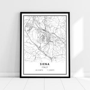 Siena map print poster canvas | Italy map print poster canvas |  Siena city map print poster canvas