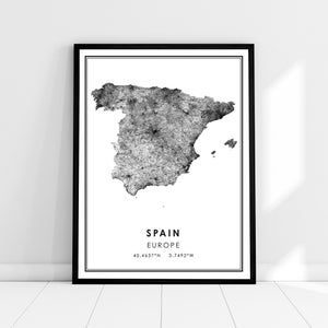 Spain map print poster canvas | Spain map print poster canvas | Spain city map print poster canvas