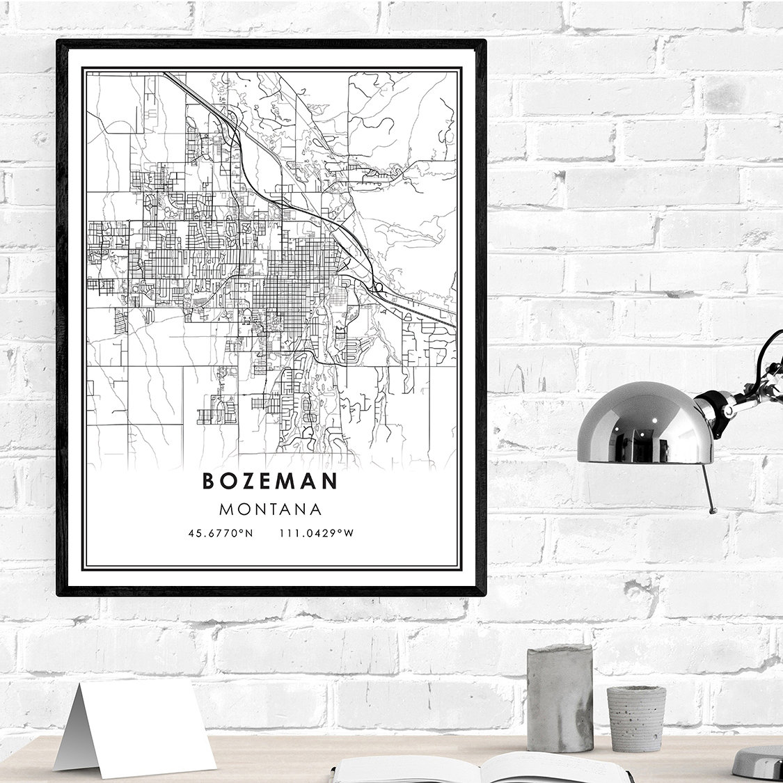 Bozeman map print poster canvas Bozeman Montana Street map Etsy
