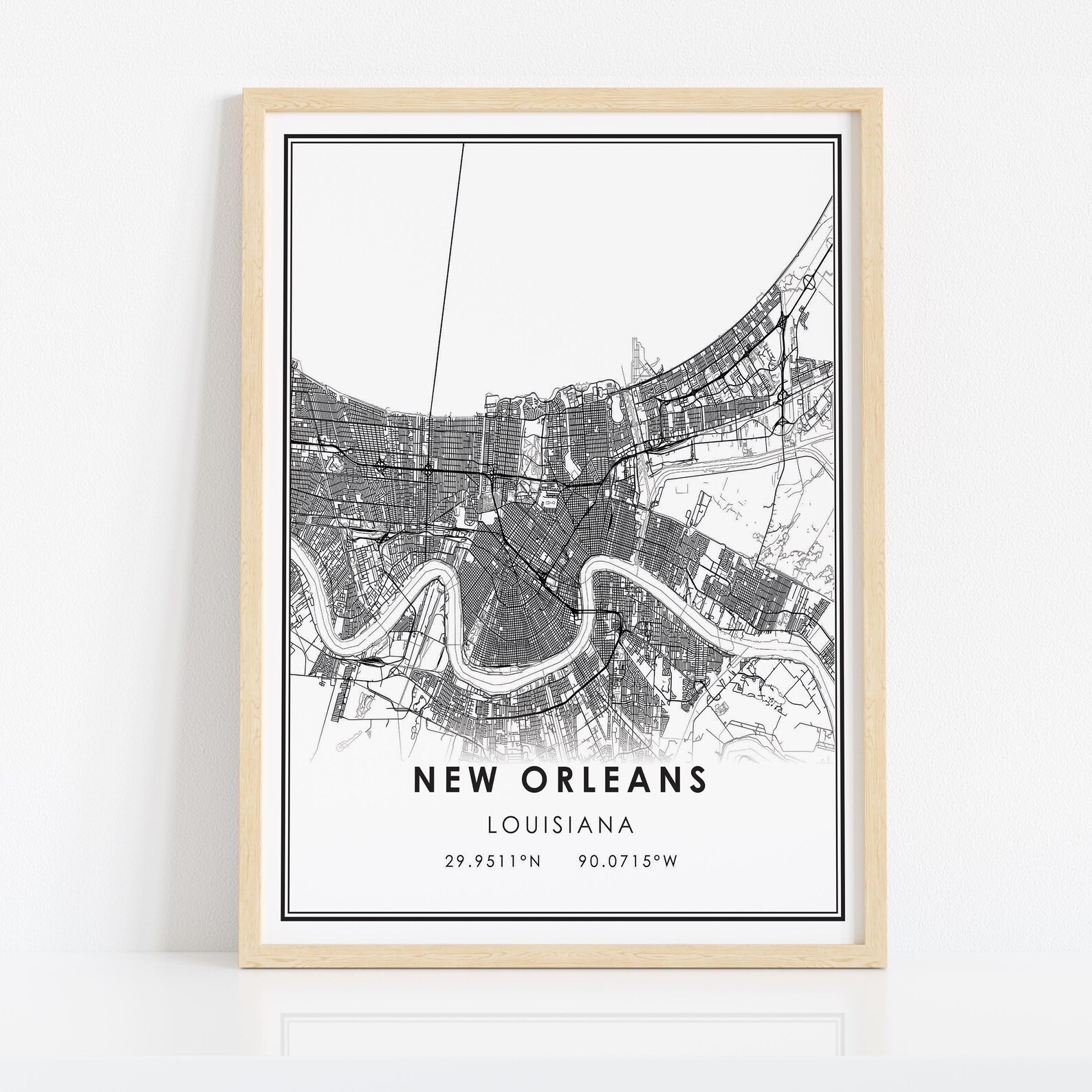 New Orleans Map Print Poster Canvas Louisiana Map Print | Etsy