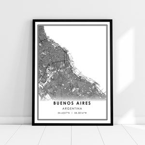 Buenos Aires map print poster canvas | Argentina map print poster canvas | Buenos Aires city map print poster canvas