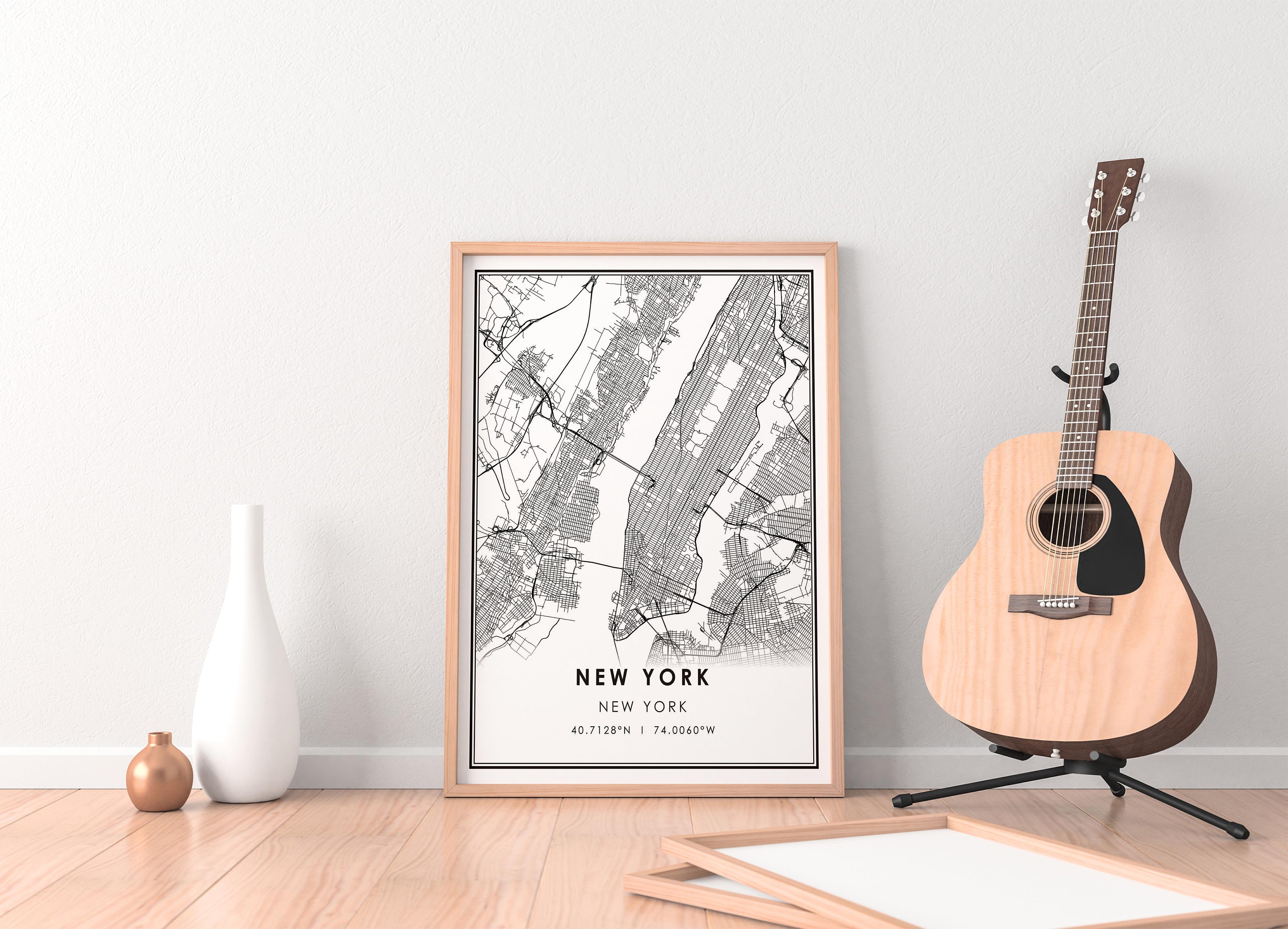 Discover New York map print poster canvas | New York city map print poster canvas Poster