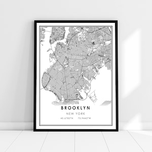 Brooklyn map print poster canvas | Brooklyn map print poster canvas | Brooklyn city map print poster canvas